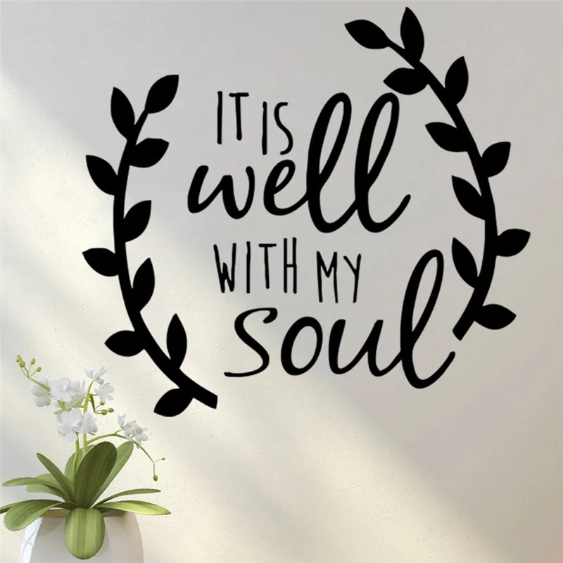 It is well with my soul quotes Olive Branch Tree wall sticker bedroom