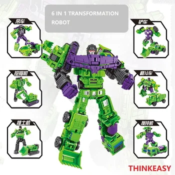 

6 IN 1 Super Transformation Robots Anime Figures Set Toy For Children Gift Car Model Deformation Cars Transform action Figures