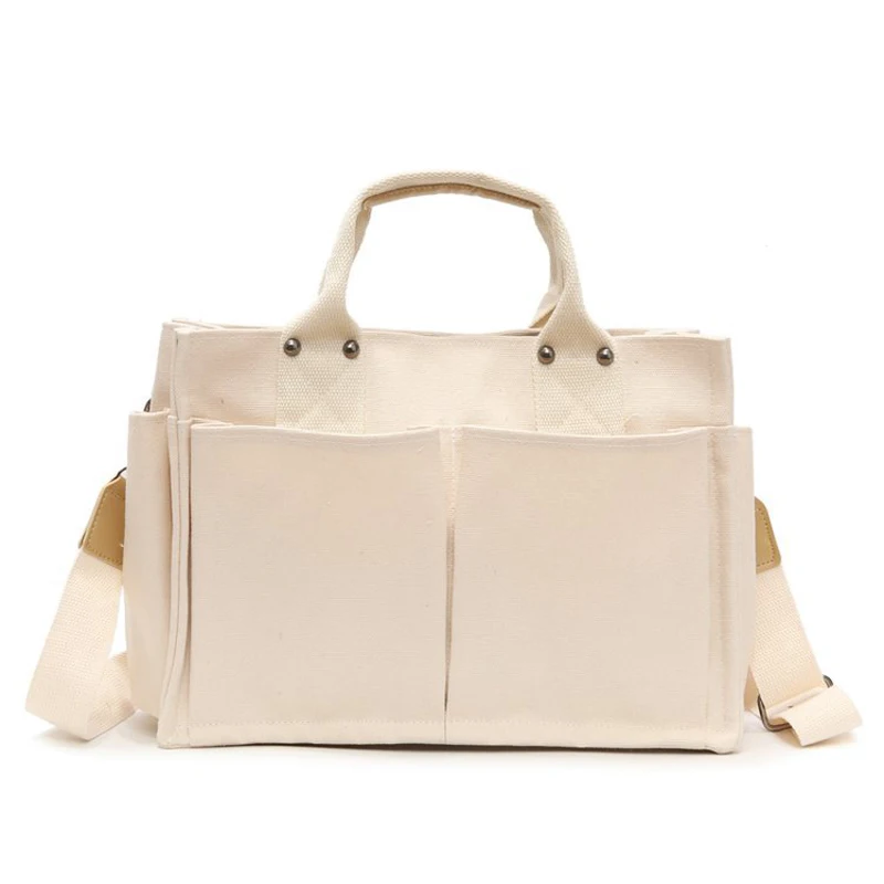 

Canvas Shopping Bag Large Women Shoulder Bags Drawstring Design Handbags Reusable Shopping Eco Foldable Female Beach Tote Bags