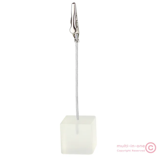 Color Cube Stand Alligator Wire Photo Clip,Memo Card Holder,Table Wedding Party Place Favor,Customized Gift Note Clamp translucent clear
