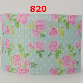 

3" inch 75 mm 7.5 cm peony flower rose printed grosgrain ribbon for gift packing