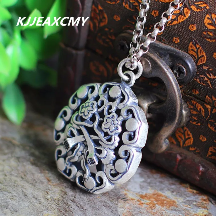 

KJJEAXCMY S990 Sterling Silver Jewelry Ms. national wind fine openwork pendant frosted matte shipping