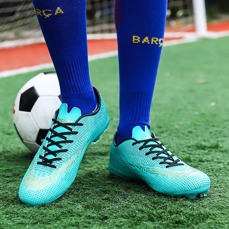 Новые трендовые мужские уличные футбольные бутсы для взрослых, высокие футбольные бутсы TF/FG, тренировочные спортивные кроссовки унисекс, футбольная обувь