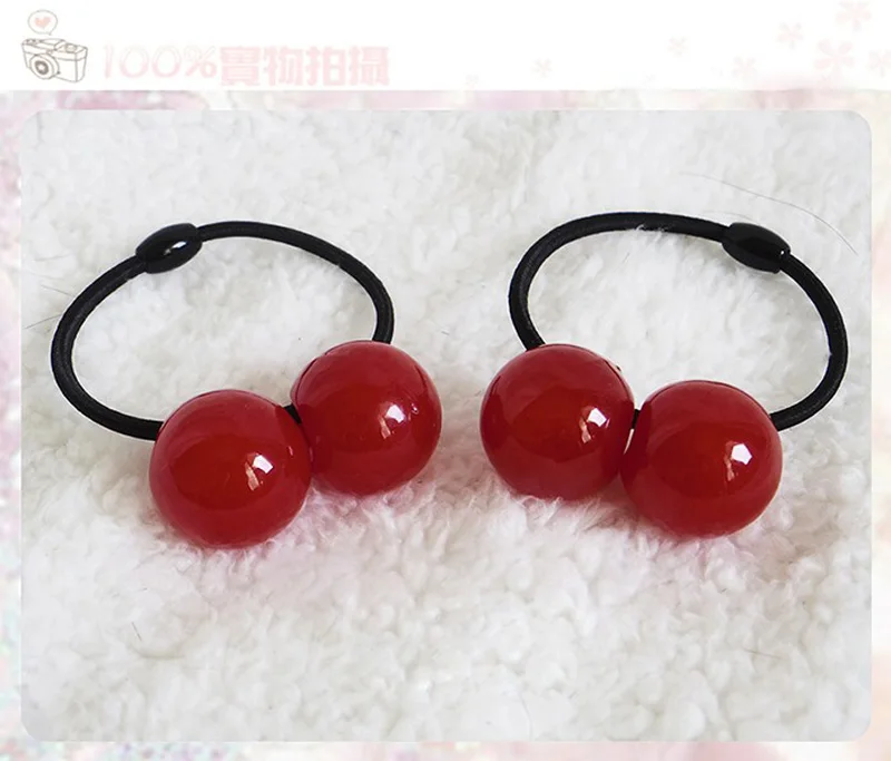 Cardcaptor Sakura Kinomoto Sakura Wigs Styled Synthetic Hair Perucas Cosplay Wig+ Red Beads Hairbands