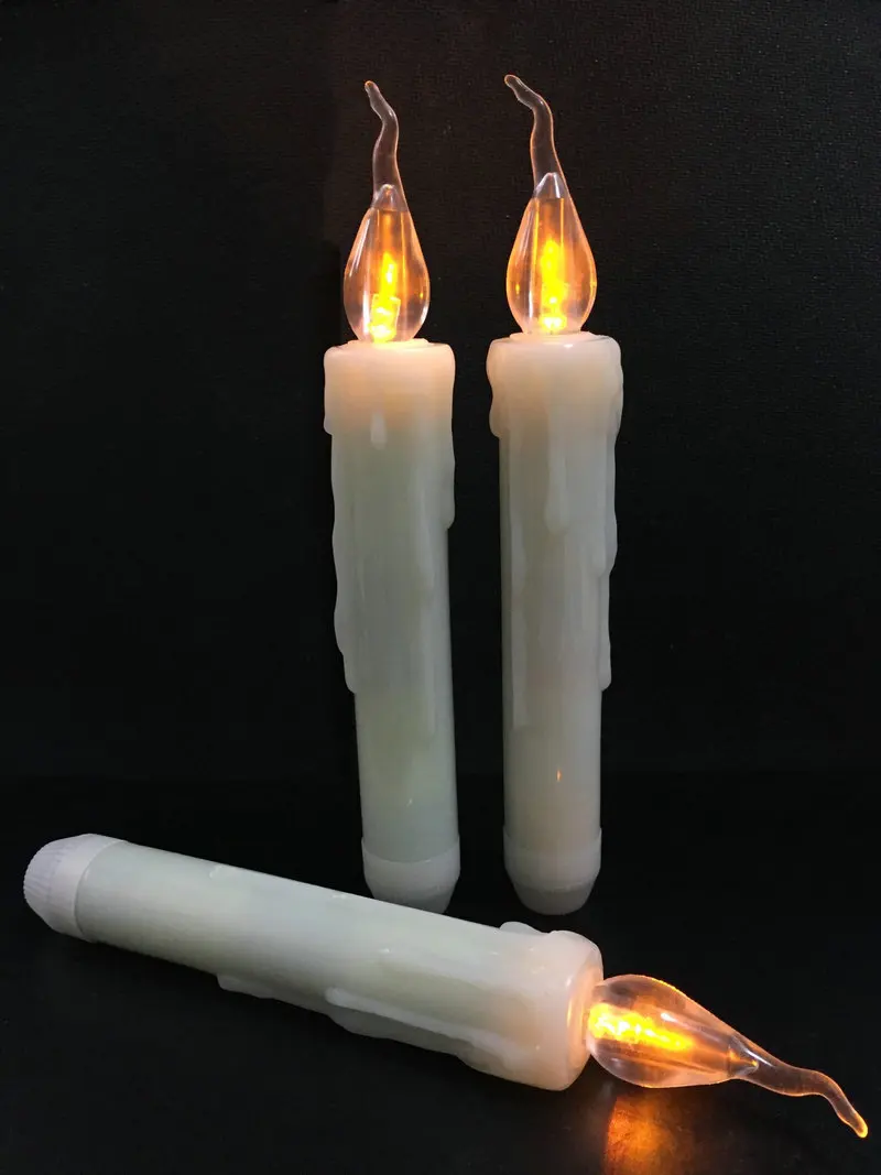 LED Taper Battery Operated Flameless Candle Dipped wax Flickering