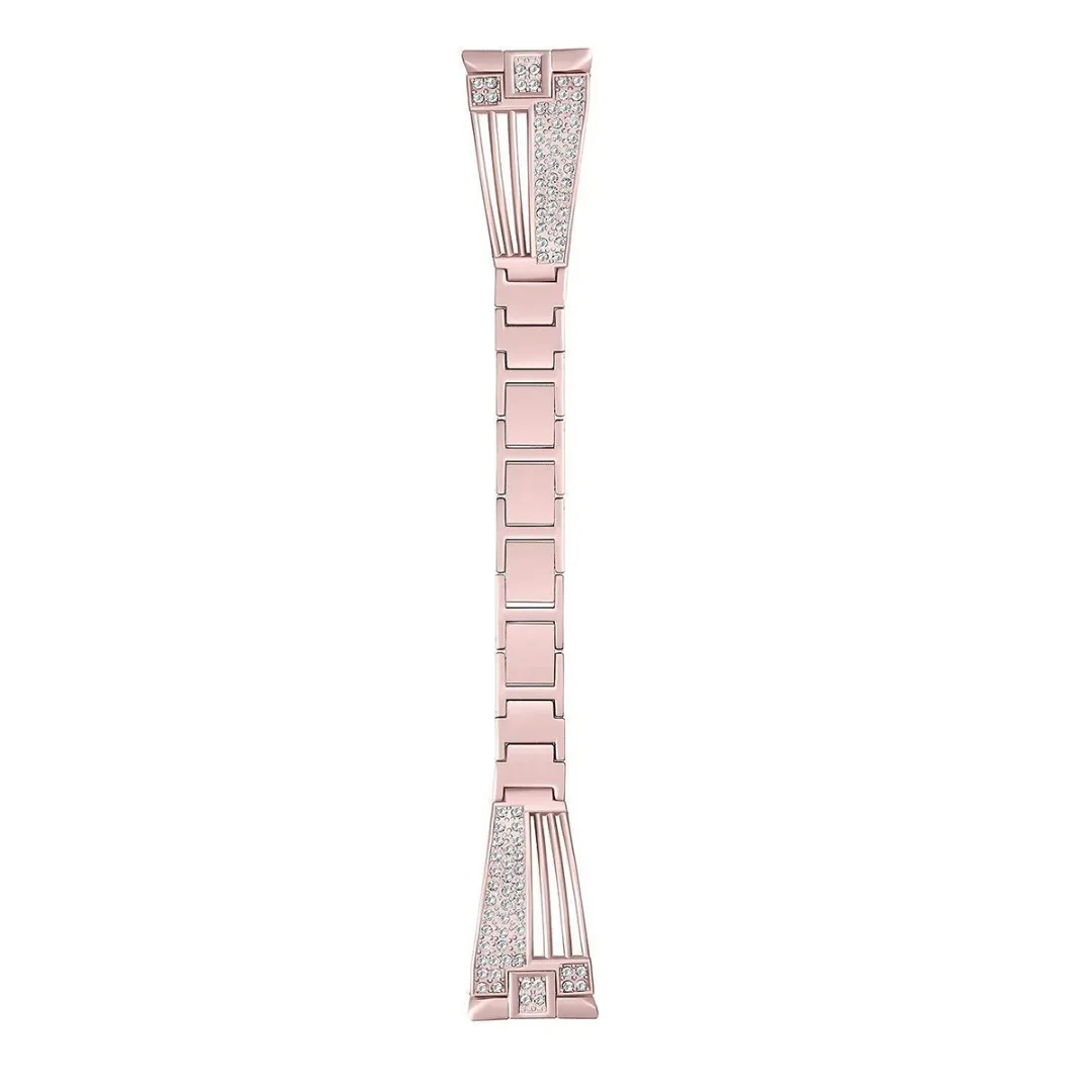 High Quality Replacement Wrist Watch Band For Fitbit Versa Rhinestone Stainless Steel Strap Metal Wristbands