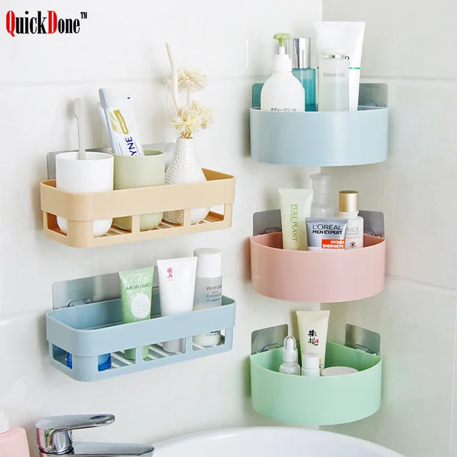 Quickdone 1pc Plastic Bathroom Shelf Storage Rack Wall Shelves Quickdone 1pc Plastic Bathroom Shelf Storage Rack Wall Shelves Kitchen Holder Remote Control Holders Bathrooms Accessory