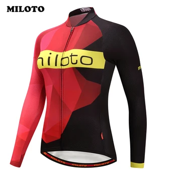 

Miloto 2018 Long Sleeve Pro Team Cycling Clothing Winter Thermal Fleece Cycling Jersey Women MTB Road Bike Jersey Ropa Ciclismo