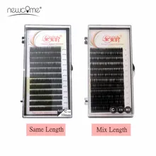 NEWCOME-extensions de cils de vison doux, toutes tailles, 8-15mm, extensions de cils individuels, mélange