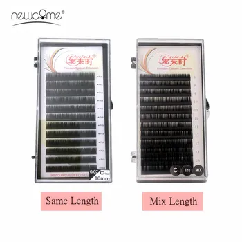 

NEWCOME All Size False mink eyelash extension mix 8-15mm soft silk lash extension individual eyelashes faux cilios
