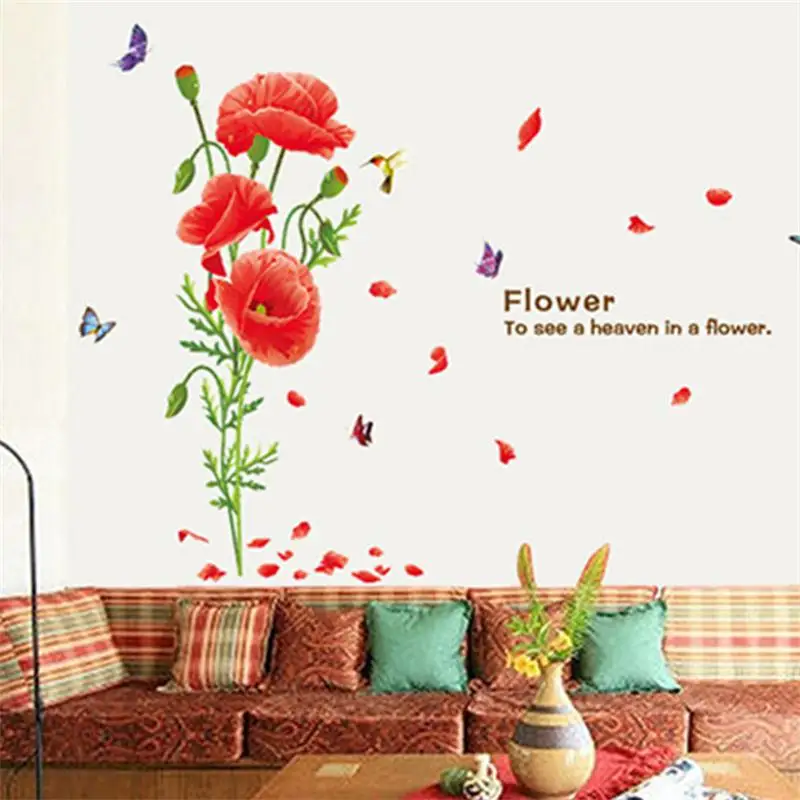 Flowers Floral Wall Stickers Decal Home Decor Wedding Decor Living Room