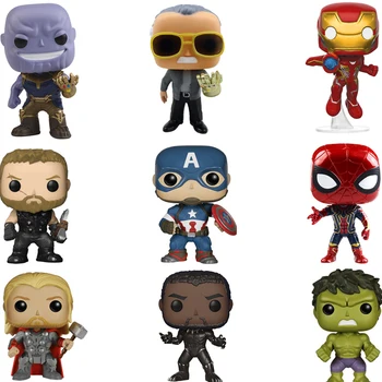 FUNKO POP Marvel Avengers Endgame Original Super Hero Anime Figure Iron Man Vinyl Action Figure Collectible Model Kids Toys 2F03 anime movie figure the avenger iron man gloves with light cosplay tool action figure collectible model toys for boys