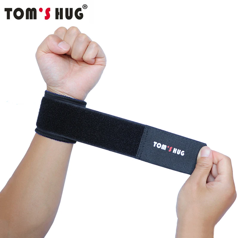 

1 Pcs Adjustable Wrist Support Brace Wristband Tom's Hug Brand Professional Sports Protection Wristbands Protect Black