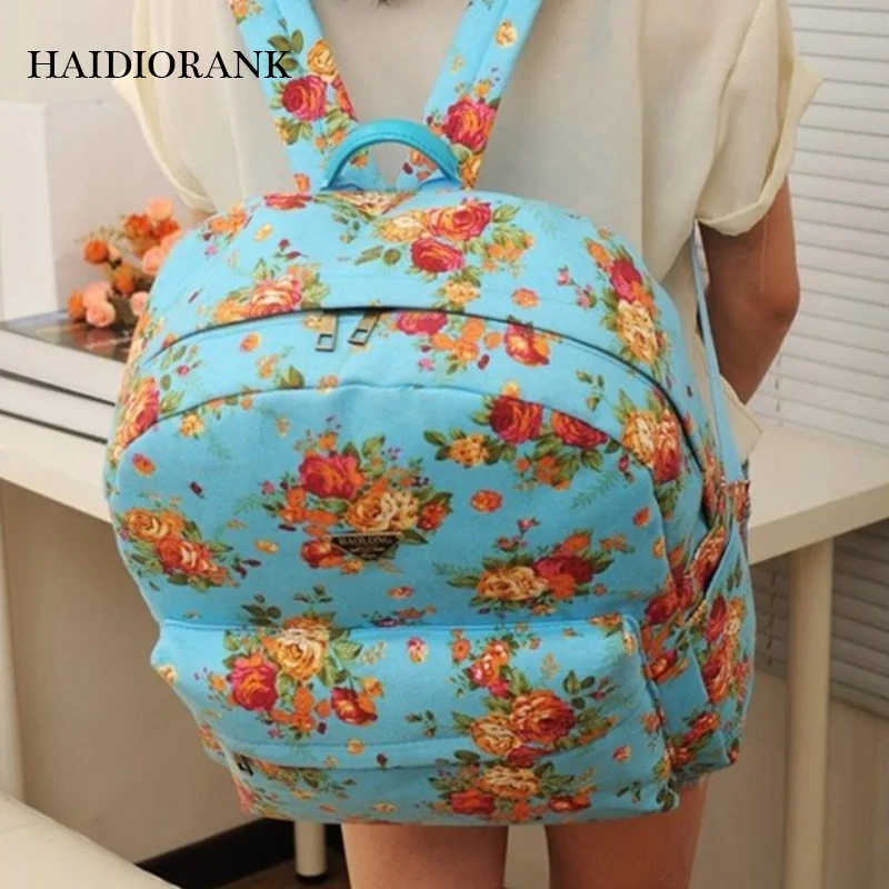 Для женщин рюкзак 2018 мода путешествия большая сумка холст цветок BagPack большие