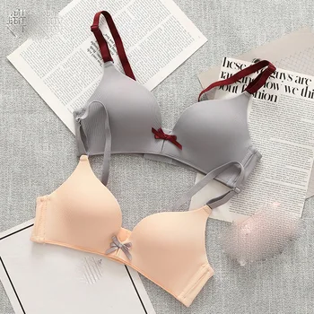 

Fashion bra and panty sets wire free thin cup girls intimates young ladies sexy one-piece seamless push up lingerie underwear