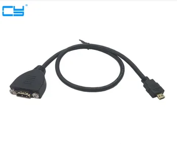 

Gold Plated High Speed Micro HDMI Male to HDMI Female Extension Cable With Screw Panel Mount 100cm