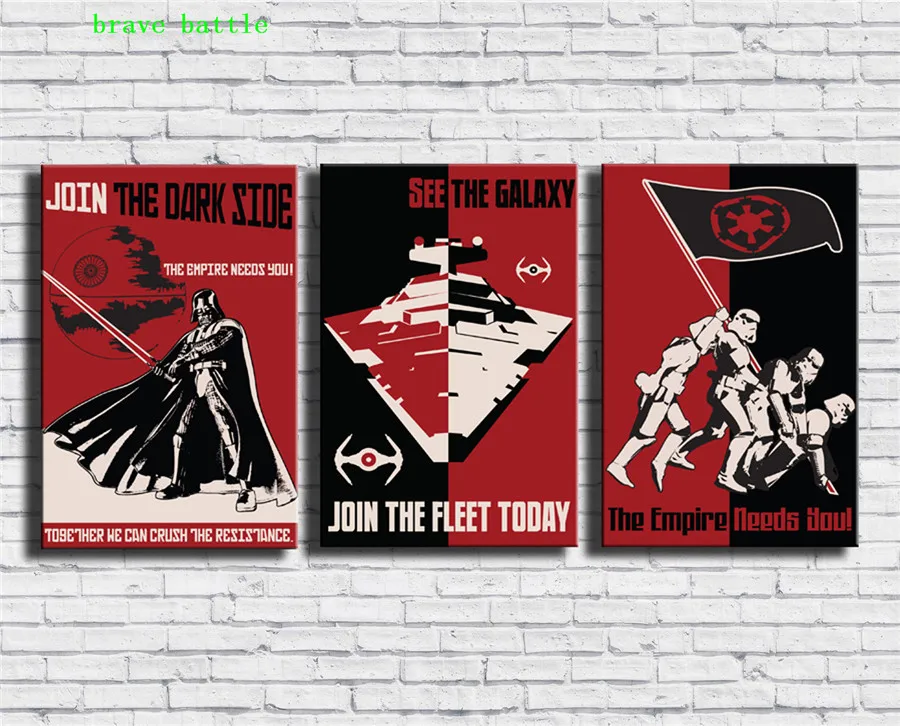 

Darth Vader Galactic Empire Star Wars 3 Pieces Canvas Painting Print Living Room Home Decor Modern Wall Art Oil Painting Poster