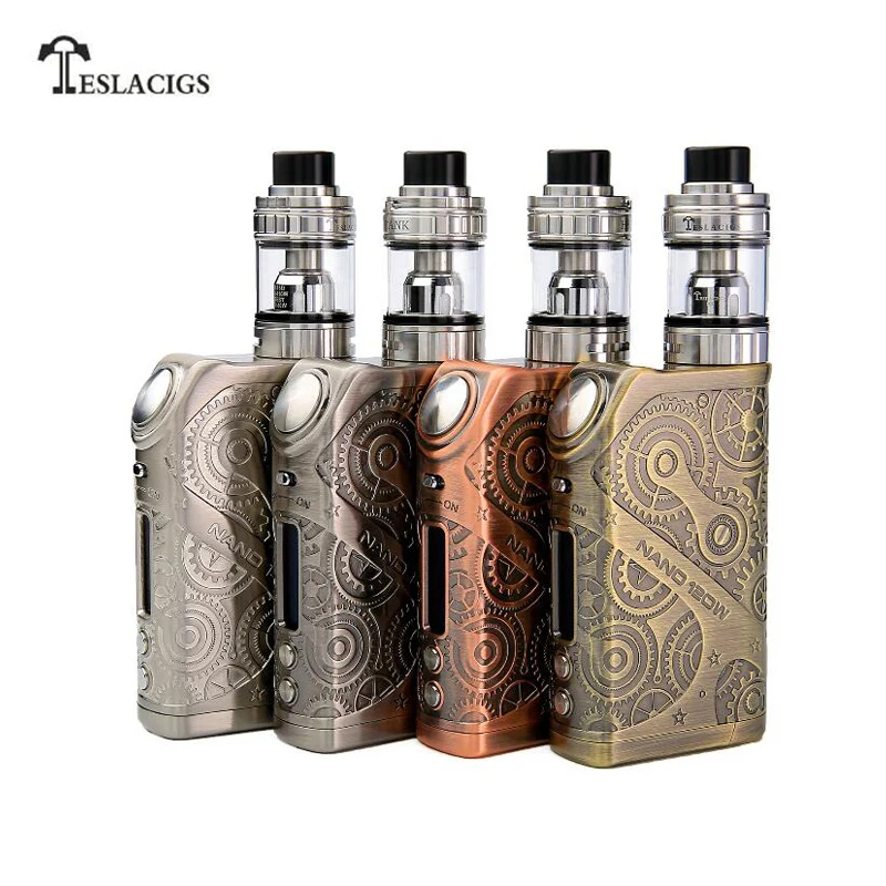 Оригинальный Teslacigs Nano 120 w электронная сигарета Vape комплект VW APV поле Mod с Новый