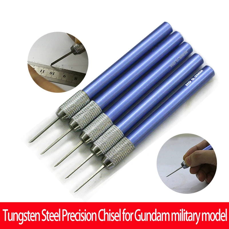 

0.2-1.0mm Tungsten Steel Precision Chisel Modeling Craft Tool Scribe Line Chisel Engraving Tool for Gundam Military Model