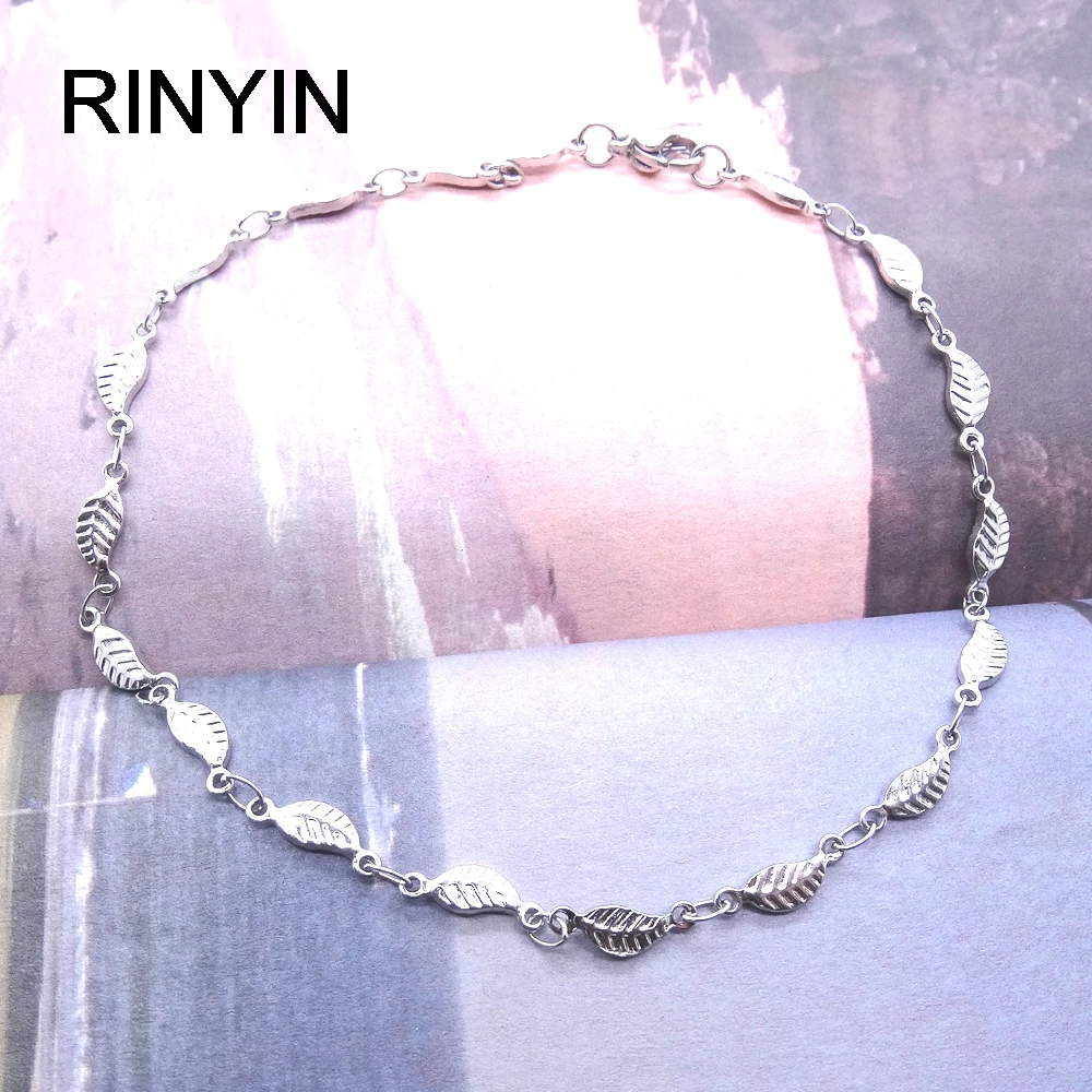 Women Ankel Bracelets Stainless Steel Anklets Small Leaves Charm 9/10/11 Inches Cute Fashion Jewelry Factory Offer - Image 5
