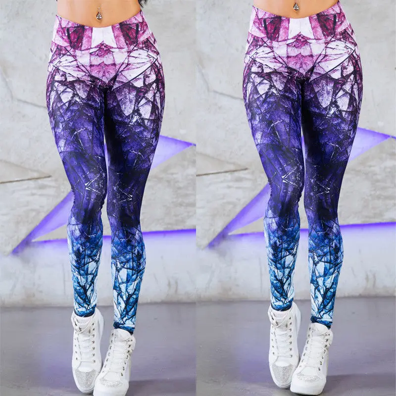 

Fashion Women Ladies High Waist Fitness Leggings Stretch Cotton Pencil Pants Skinny Slim Trousers Purple