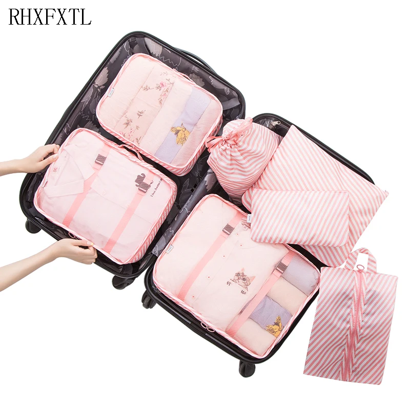 

RHXFXTL 7 piece set Travel Women Packing Organize sort bag high quality Unisex Clothing Sorting Organize Bags Travel accessories