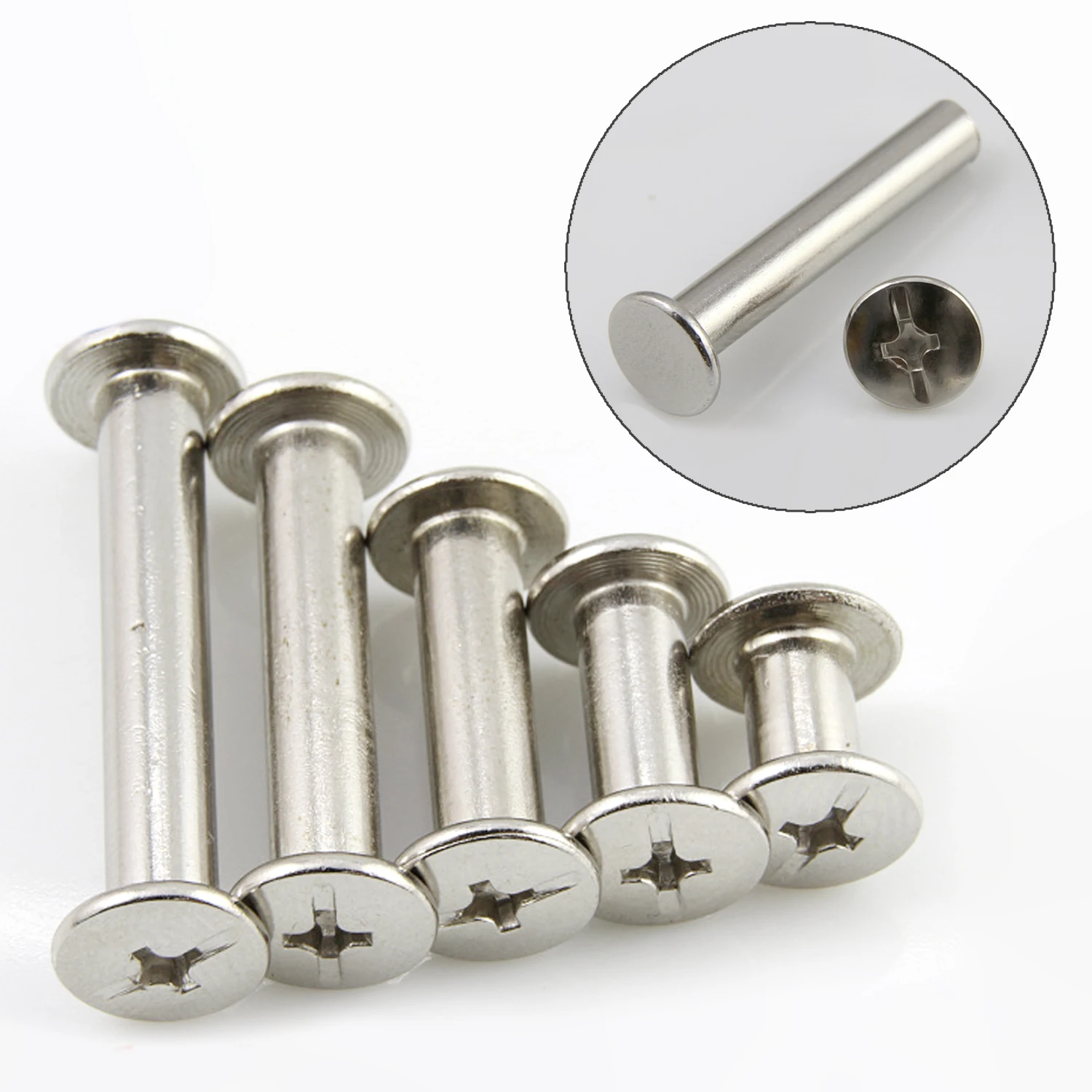 

100PCS Assorted Size Metal Rivet Screw Posts for Leather Document Album Bookbinding DIY Crafts Bags Belts Shoes Decoration