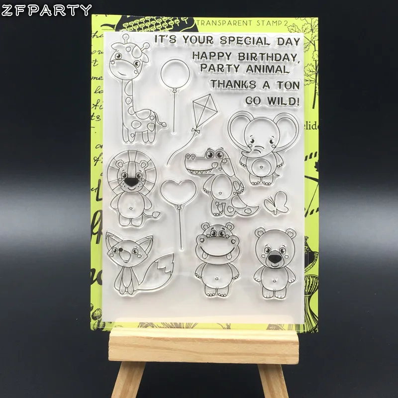 ZFPARTY милые животные прозрачный силиконовый штамп/печать для DIY скрапбукинга/фотоальбома декоративные прозрачные штамп листы