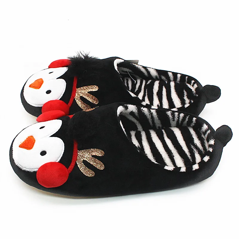 Домашние тапочки с милыми животными; женские/мужские/детские домашние тапочки в рождественском стиле на Хэллоуин; зимние теплые домашние тапочки с пингвином