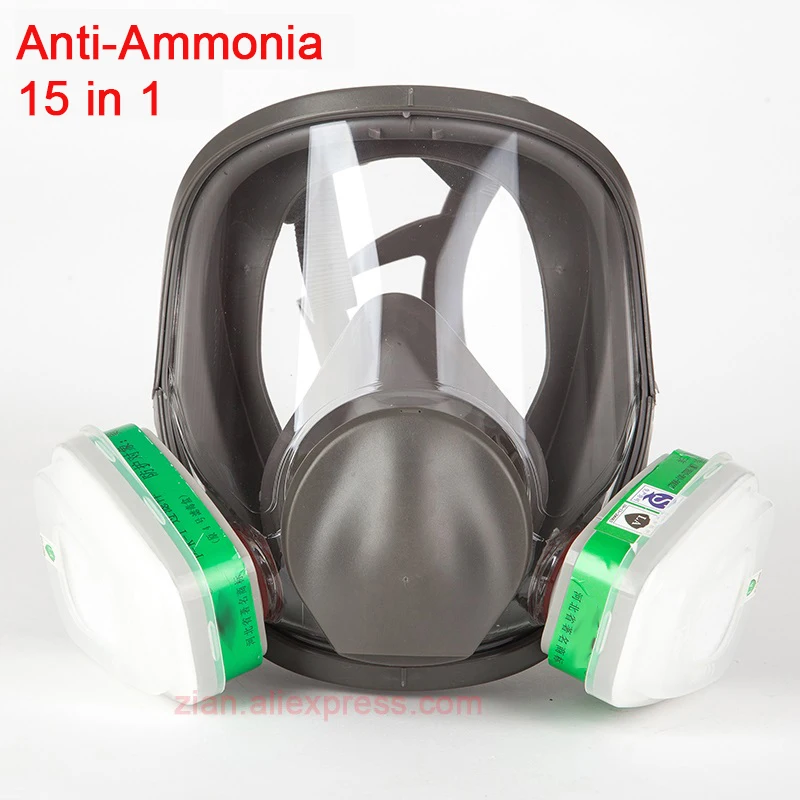 15 in 1 Gas mask Ammonia filter painting chemical 6800 full face