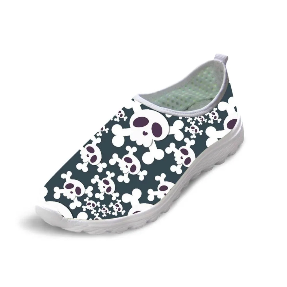 

Skull Print New White Black Mesh Sneakers Men Plus Size Light Casual Shoes Men Famous Brand Designer Tenis Men Shoes