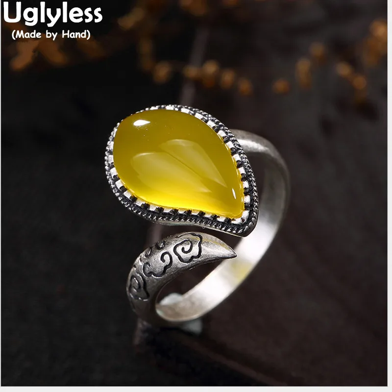 Uglyless Real 990 серебро ручной работы роскошные натуральные женские винтажные резные