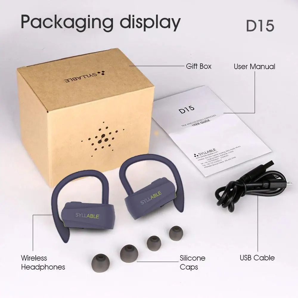 Новые цвета слог D15 bluetooth V5.0 TWS наушники настоящие беспроводные стерео наушники для мобильного телефона Беспроводная Спортивная гарнитура