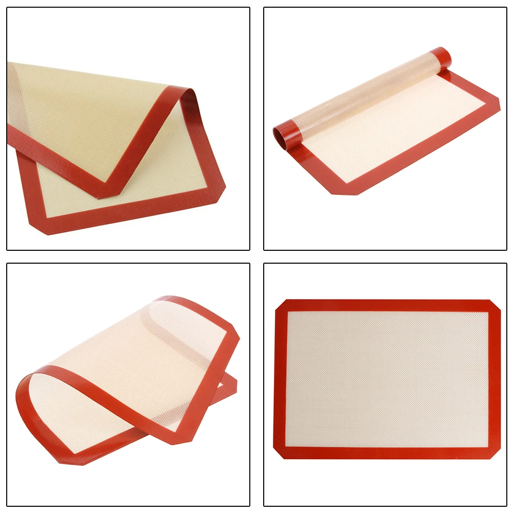 2Pcs Non-Stick Silicone Baking Pad Baking Cake Biscuits Oil-Proof Pad Dough Pastry Mat Kitchen Baking Cake Tools