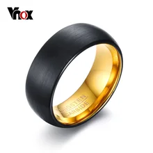 VNOX Joyería de los Anillos de Tungsteno Negro para Los Hombres 8 MM De Carburo De Tungsteno Alianzas de Boda Anillo de Los Hombres