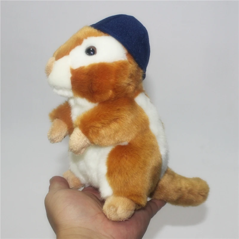 kawaii fashion realistic animal chipmunk plush doll mini animals Golden squirrel toy pet animal groundhog for kids gift 18cm DY50188(4)