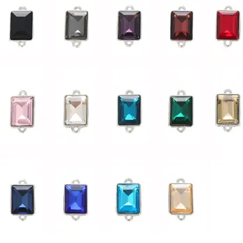 

10x14 Rectangle Charms Connector Pendant with 2 Loop Fit Bracelets Necklace