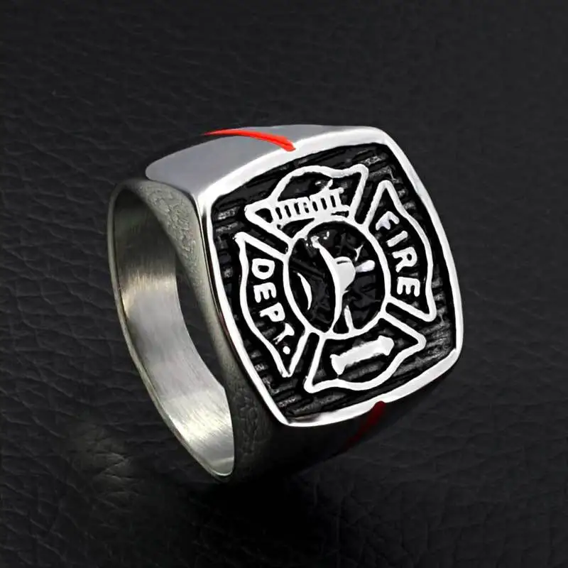 Faitheasy Модные мужские кольца из нержавеющей стали огненное кольцо борца мужское кольцо в стиле панк ювелирные изделия подарок