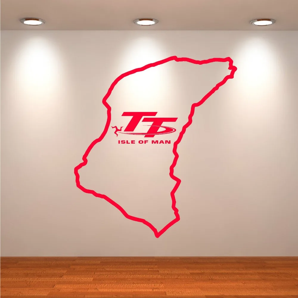 Isle Of Man TT Track Wall Sticker Bedroom Living Room Large Racing Moto Game Wall Decal Kids Room Vinyl Home Decor Art Mural (2)