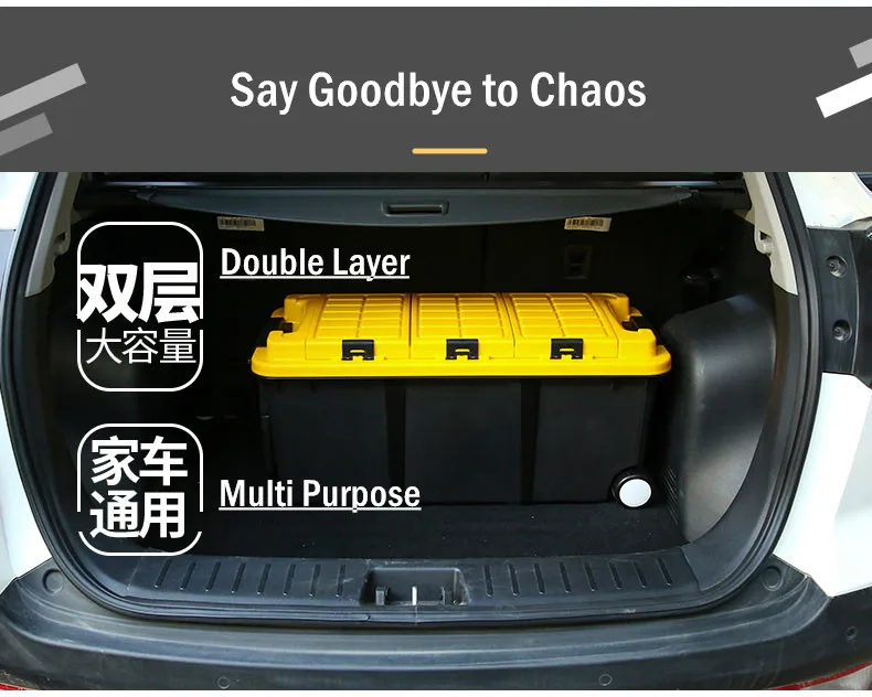 Flash Deal Autofans 75L Plastic Auto Trunk Storage Box Independent Cabinet Boot Organizer Wheel Car Trunk Container Boot Trolley Box S11 24