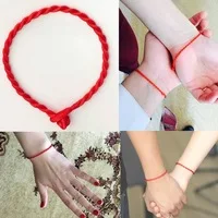 Lemegeton Simple Style Classic Lucky Chinese Braided Red String Rope Cord Bracelet Fashion Women Men Jewelry For couple Gift