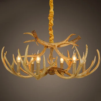 

Europe Deer Horn Pendant Lamp Resin Antler light