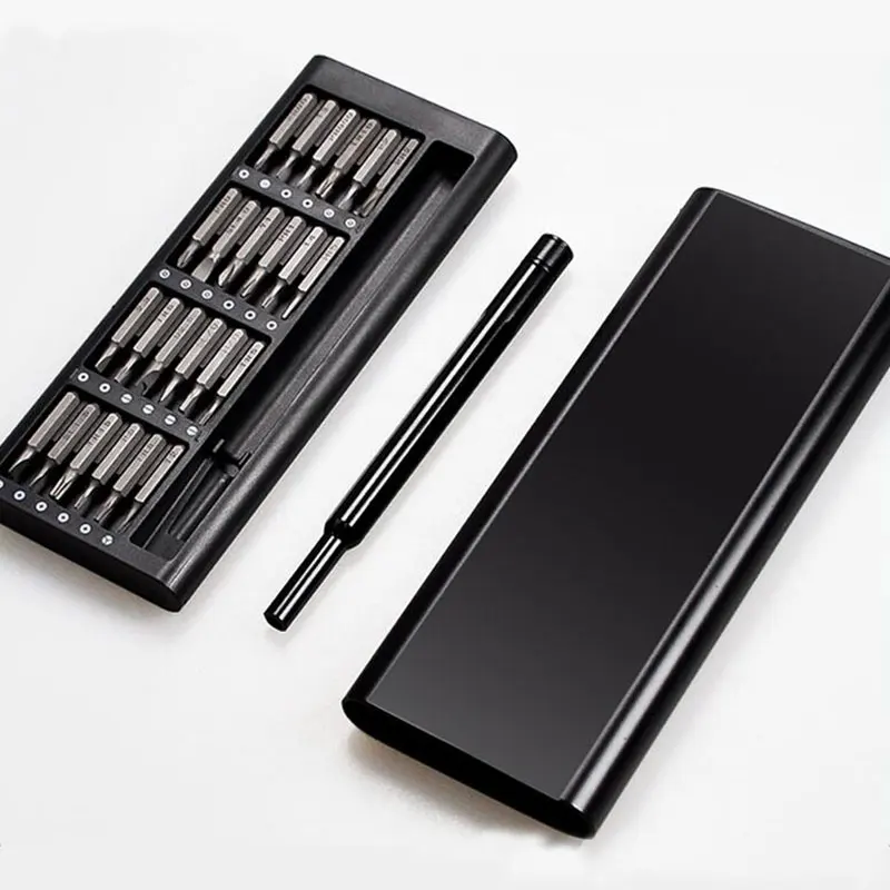 

1Set 24 in 1 Daily Use Screwdriver Kit 24 Precision Magnetic Bits Alluminum Box DIY Screw Driver Set For Smart home