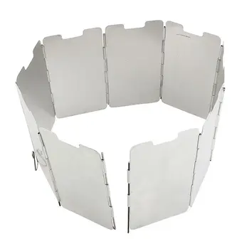 

Hot!! Hot 9PCS Windproof Barbecue Pad Wind Screen Foldable Outdoor Camping Equipment Picnic Windshield Rn