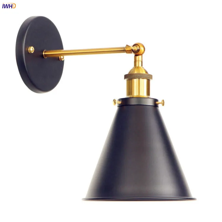 

IWHD Black Vintage Retro LED Wall Light Fixtures Home Lighting Living Room Industrial Antique Wall Lamp Sconces Edison Style