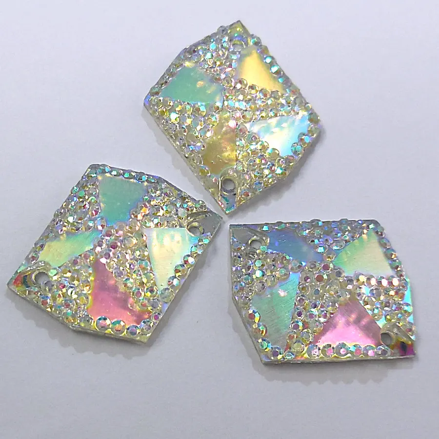 resin Clear AB 21x26mm General Rhinestone Gems Stones and Crystals Sew