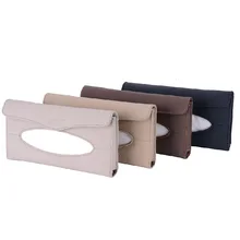 Натуральная кожа автомобиля солнцезащитный козырек коробка ткани черный коричневый подвесной автоматический для туалета бумажная сумка для хранения