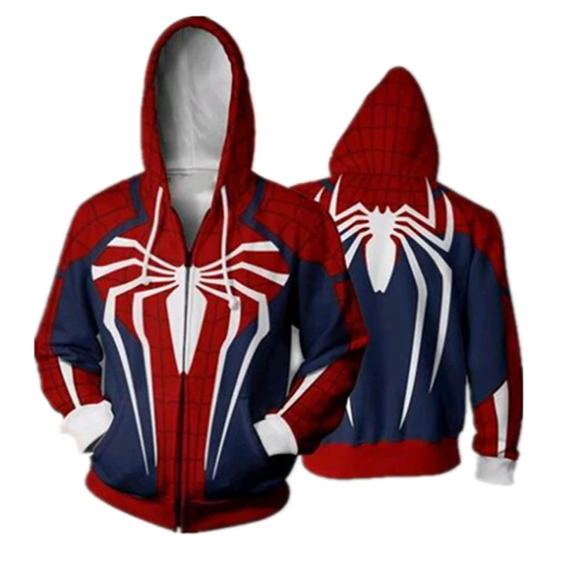 PS4 Disfraz Cosplay Hombre Araña Venom Iron Spider Sudadera Chaqueta Con Capucha
