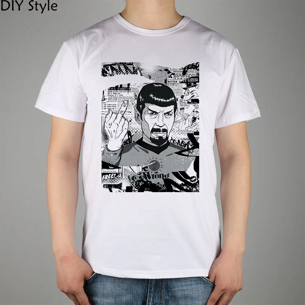 

ANGRY SPOCK Star Trek T-shirt cotton Lycra top 10845 Fashion Brand t shirt men new DIY Style high quality