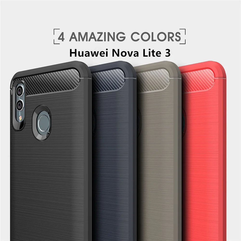 For Huawei Nova Lite 3 Case 6.21 inch Luxury Full Soft TPU Silicone Cover  Protective Case For Huawei Nova Lite3 Phone Bag Cases